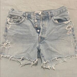Agolde Women's Ripped Light Blue Jean Shorts